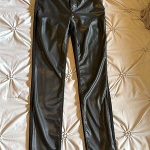 Judy Blue Black Faux Leather and Denim Skinny Jeans